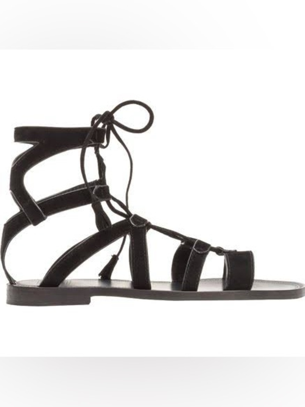 Frye Black Lace-Up Gladiator Sandals